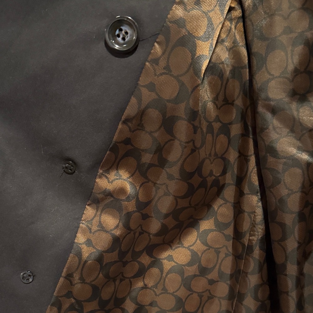 Coach Black Double-Breasted Trench Coat - Picture 3 of 4